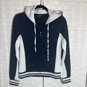 Juicy Couture Black Label Navy/White Zip Up Hoodie Size Medium with Embroidery